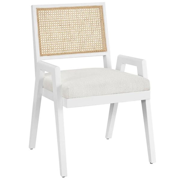 Fauteuil a Accoudoirs Sonora, Ivoire Canberra, Lot de 2