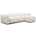 Canape Modulaire Inclinable electrique 3 Pieces Radley avec Chaise Longue Droite, Neige Nomade