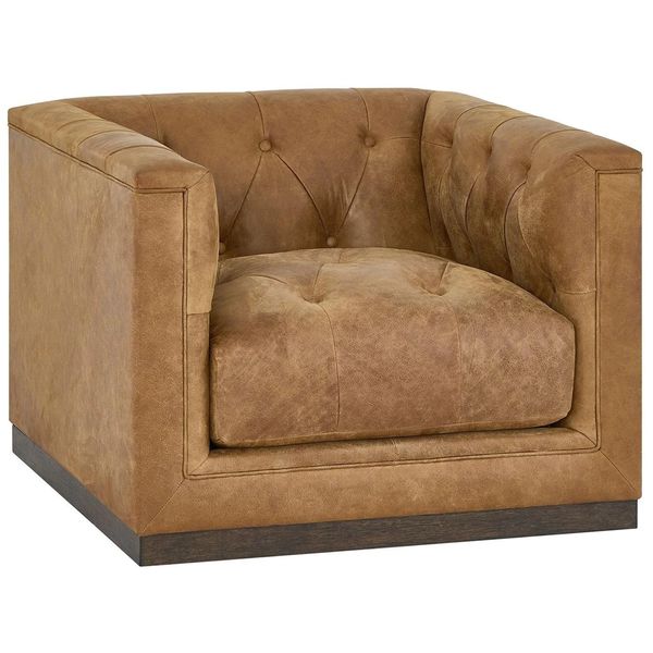 Fauteuil Pivotant Cuir Quinn, Platane Winchester