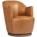 Fauteuil Pivotant Cuir Aurore, Caramel Sonoma