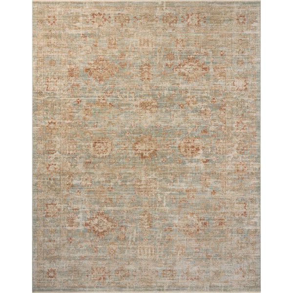 Tapis Heritage HER-06 Loloi, Aqua/Terre Cuite