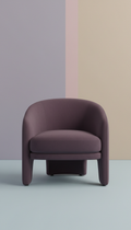Fauteuil accent aubergine courbes françaises